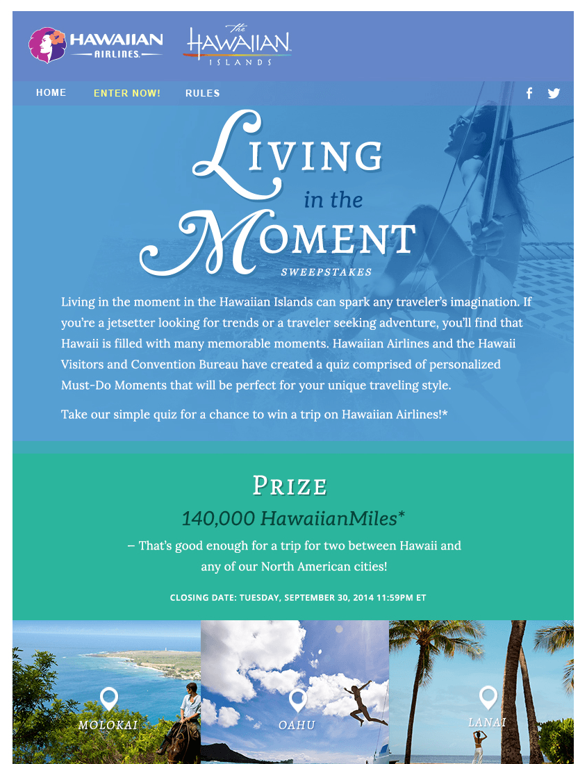 Living In The Moment Sweepstakes